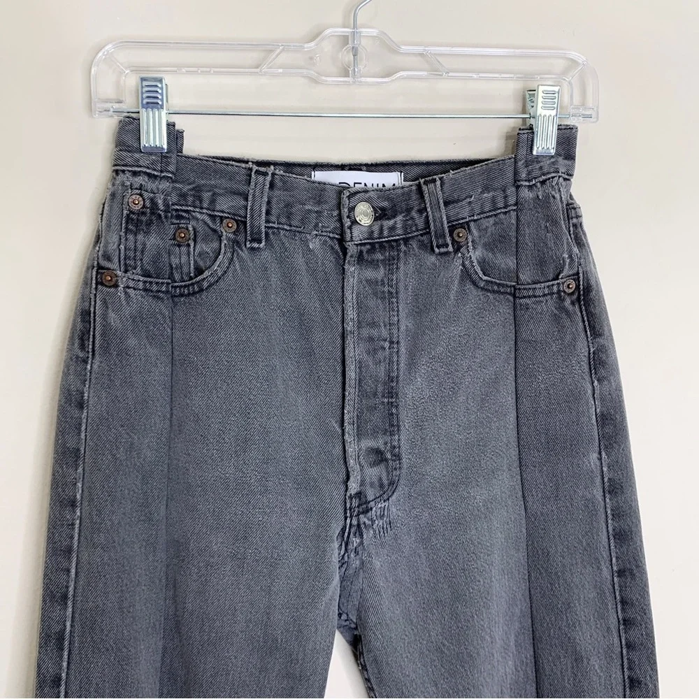 NEW EB Denim OG Reinvented Jeans (Sz 24) Reworked Levi's Washed Black / Gray